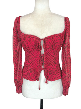 Majorelle red Waldorf blouse
